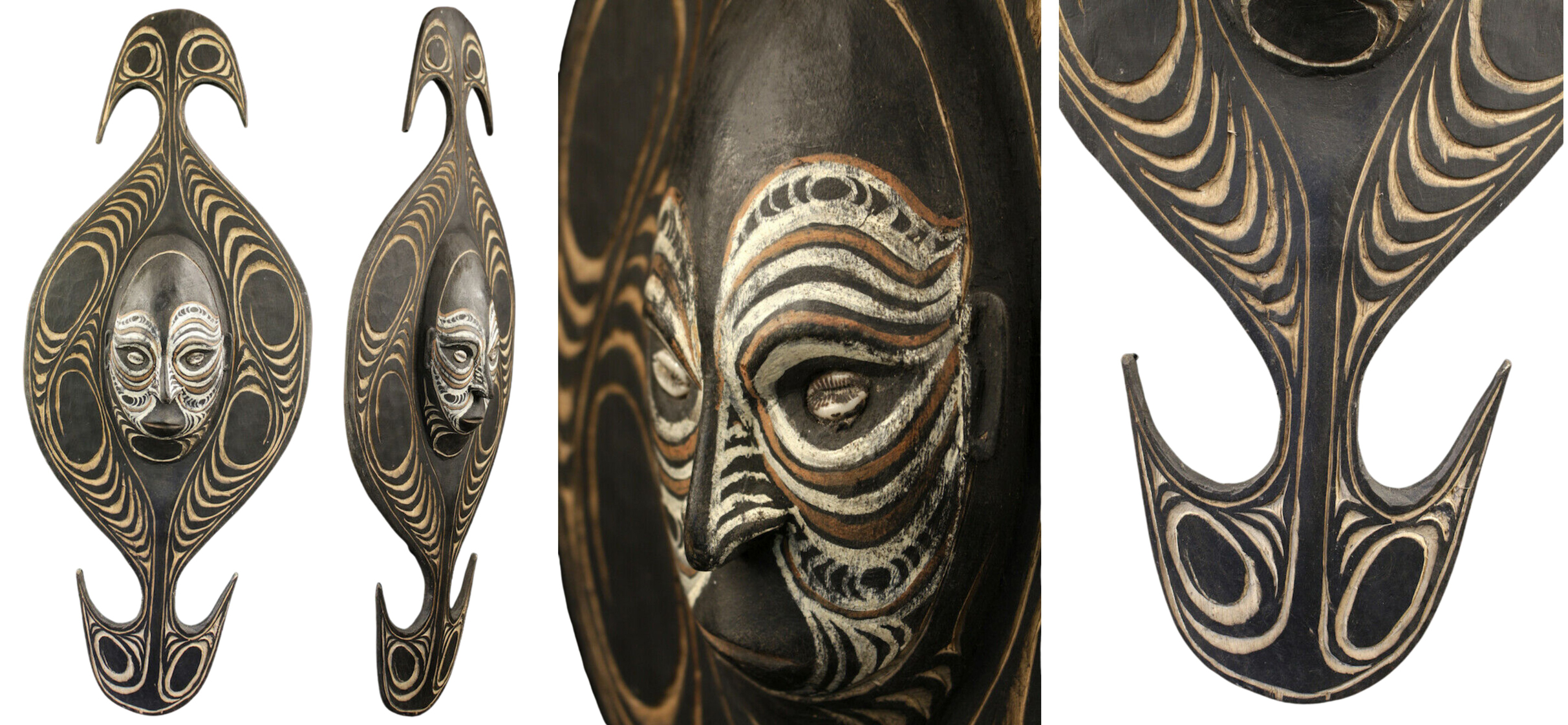 Iatmul Suspension Hook Finely carved wooden Suspension Hook, collected in Iatmul area, Medium Sepik. Dimension: 69 x 28 cm; 11.02 x 27.17 in. My personal collection.