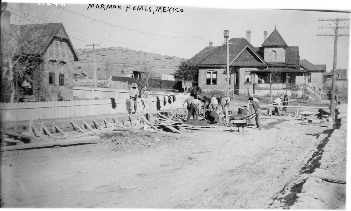 Mormons building a house