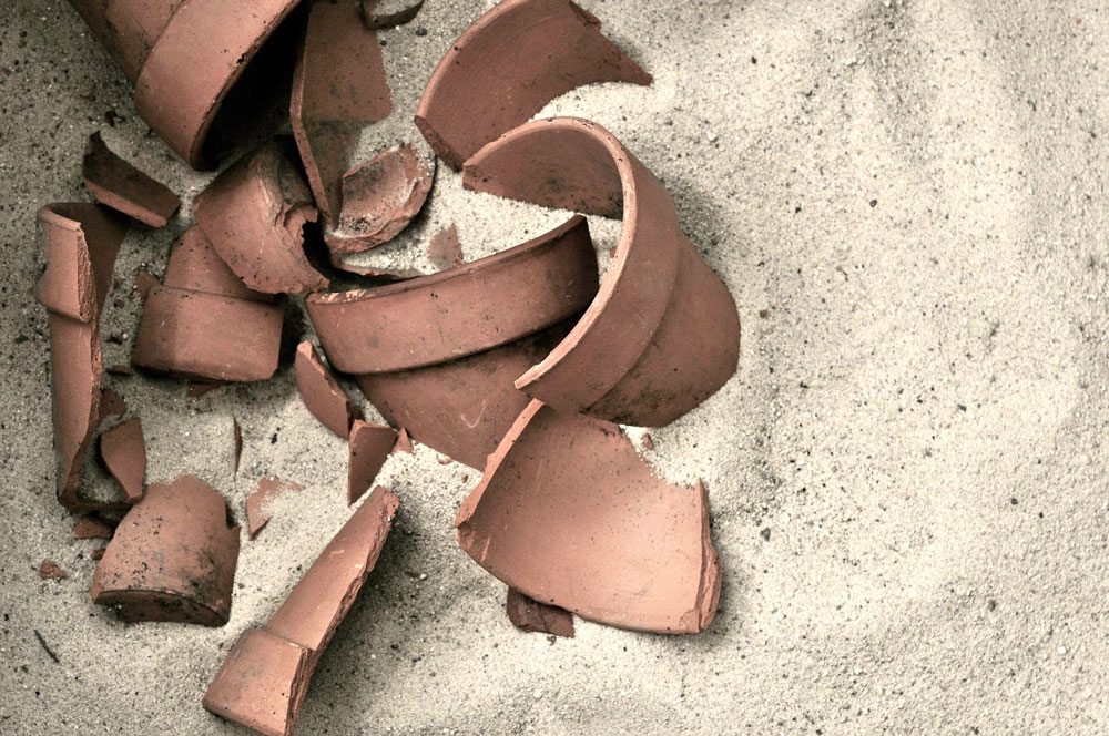 broken pottery