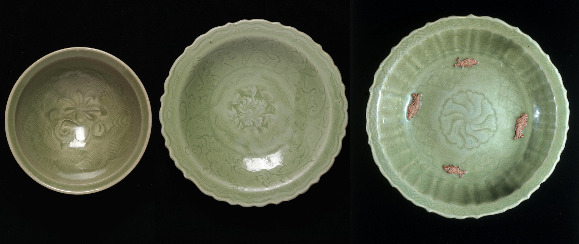 3 Longquan Celadon Dishes