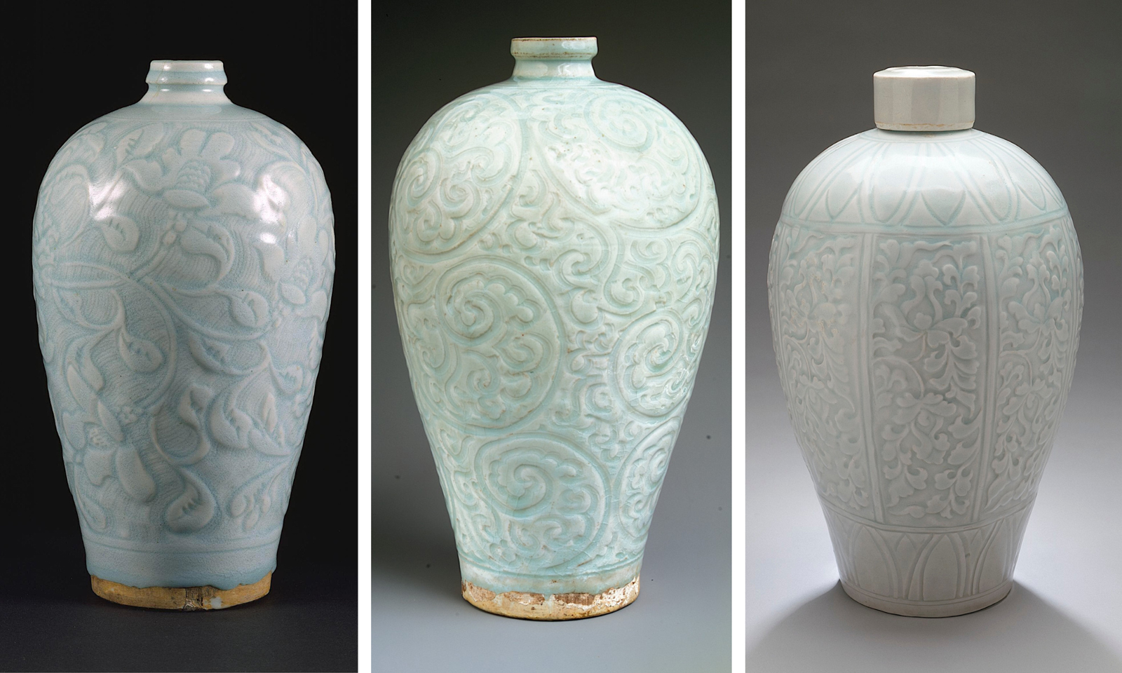 3 Meiping Qingbai vases