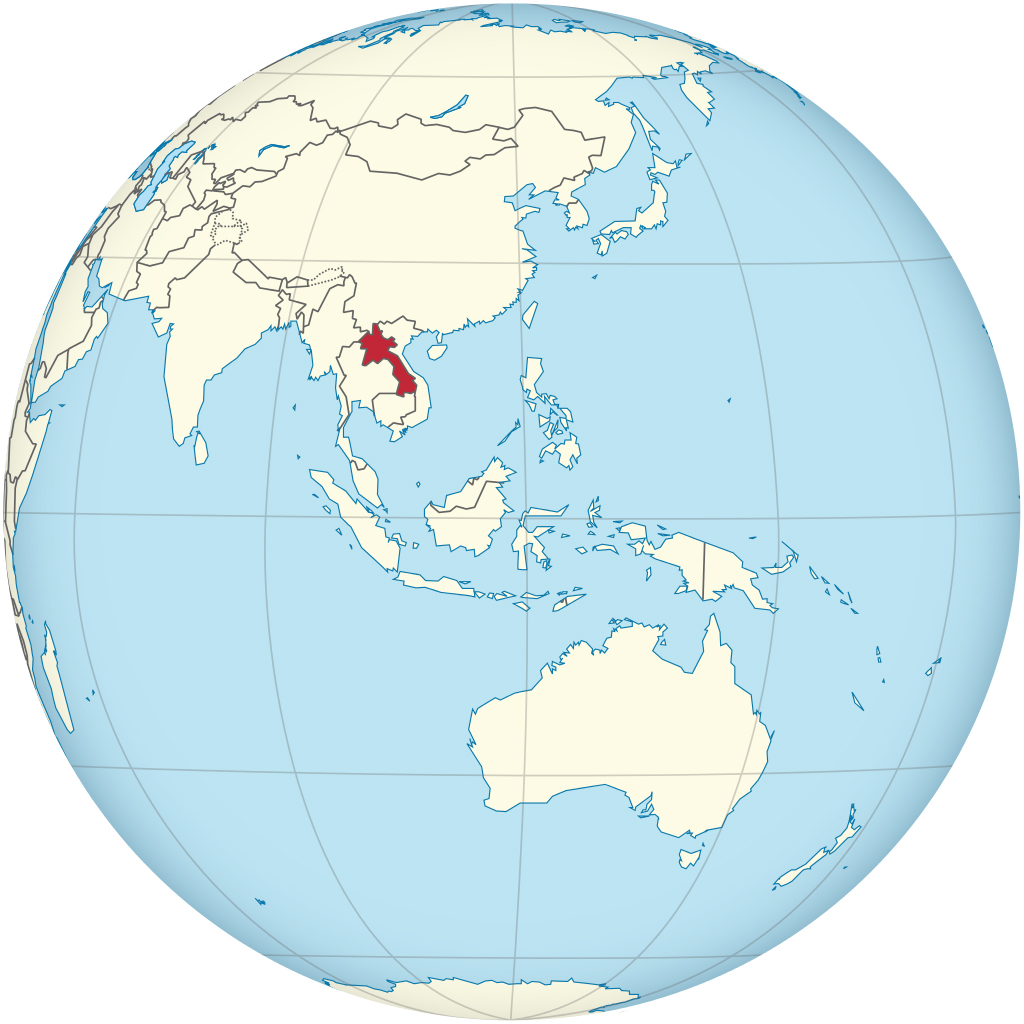 Laos on the globe Laos on the globe