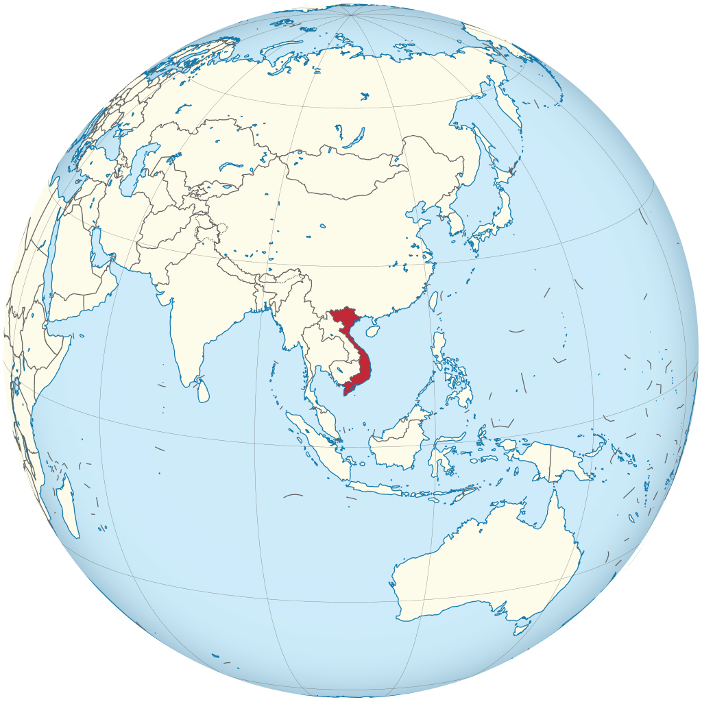 Vietnam on the globe Vietnam on the globe