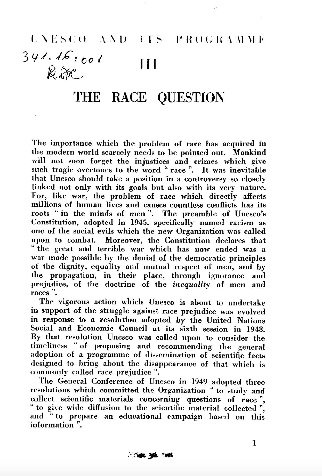 The Race Question