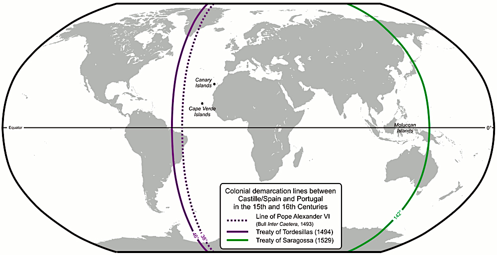 Tordesillas Treaty map