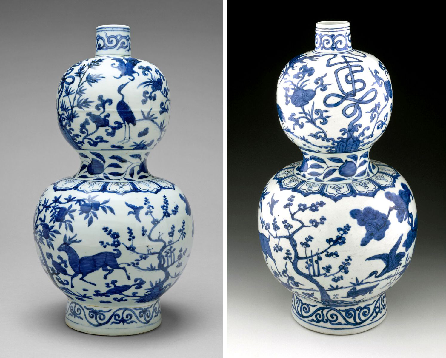 Daoist Double Gourd Vases