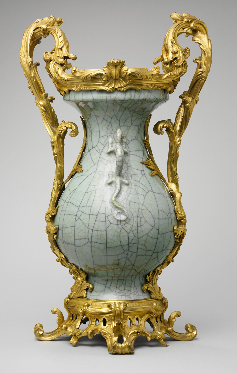 French Mounted Celadon Vase