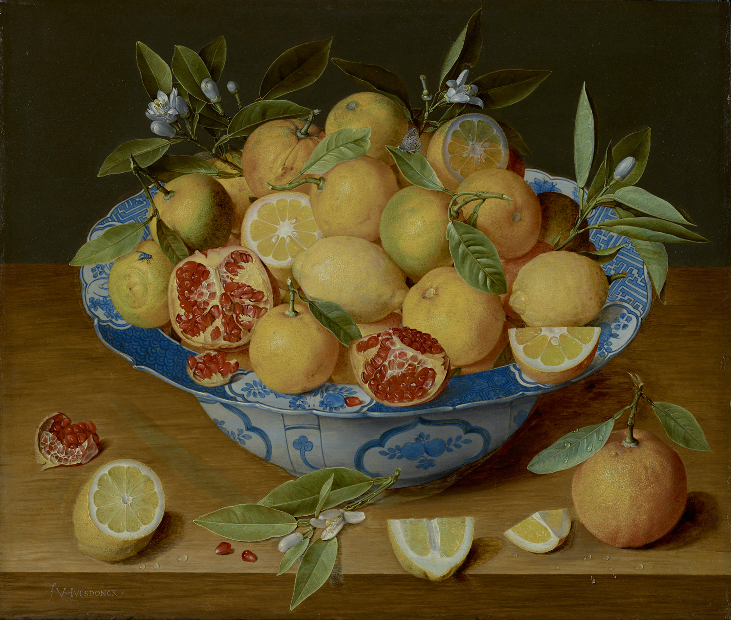 Still Life with Lemons, Oranges and a Pomegranate by Jacob van Hulsdonck