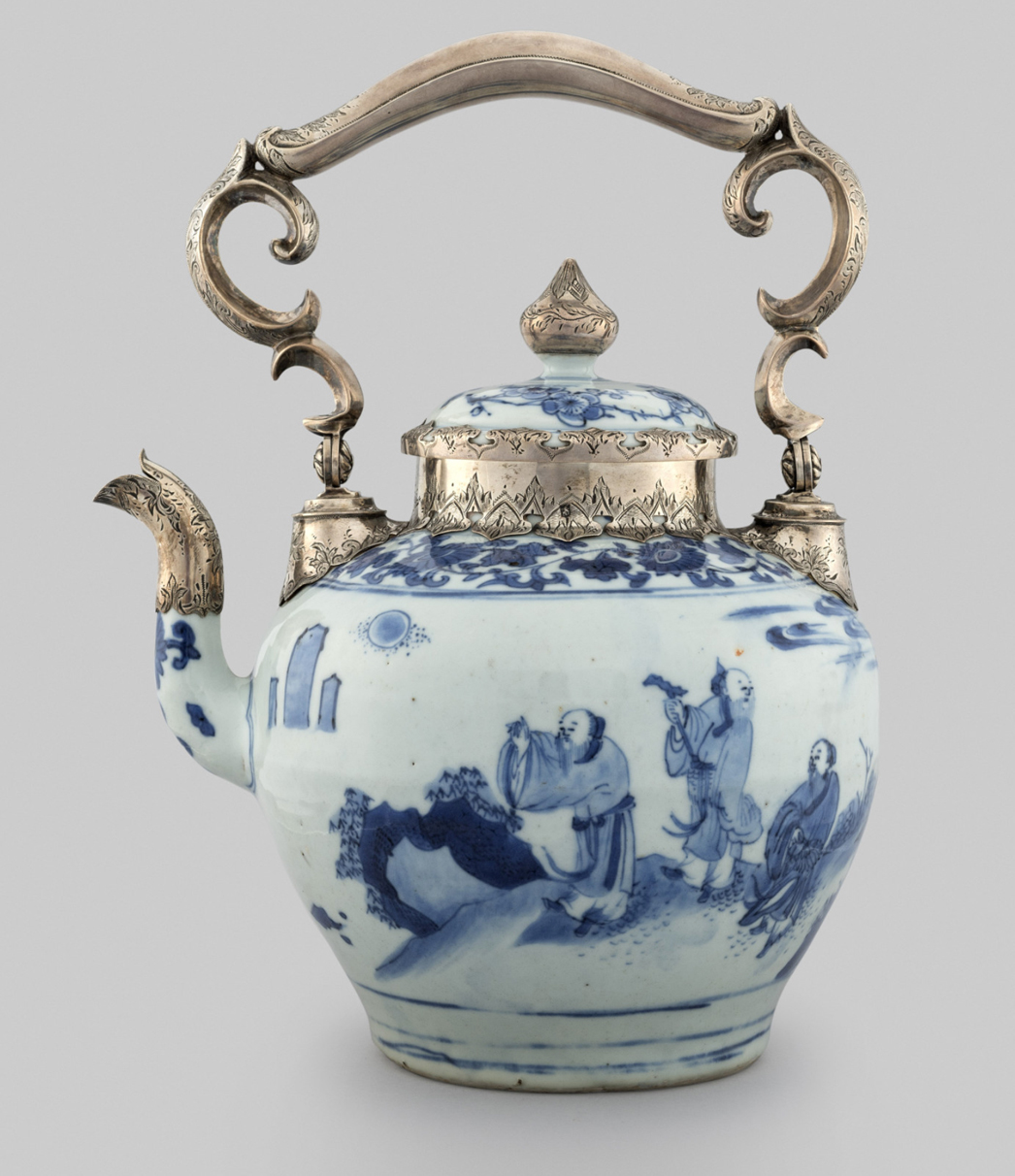 Dutch Porcelain mounted teapot