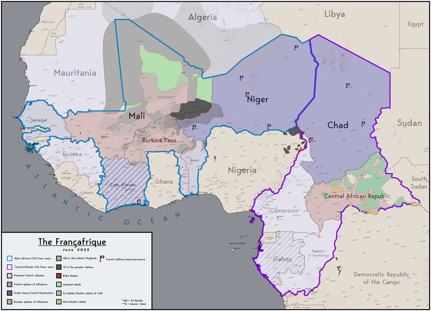 Francafrique map