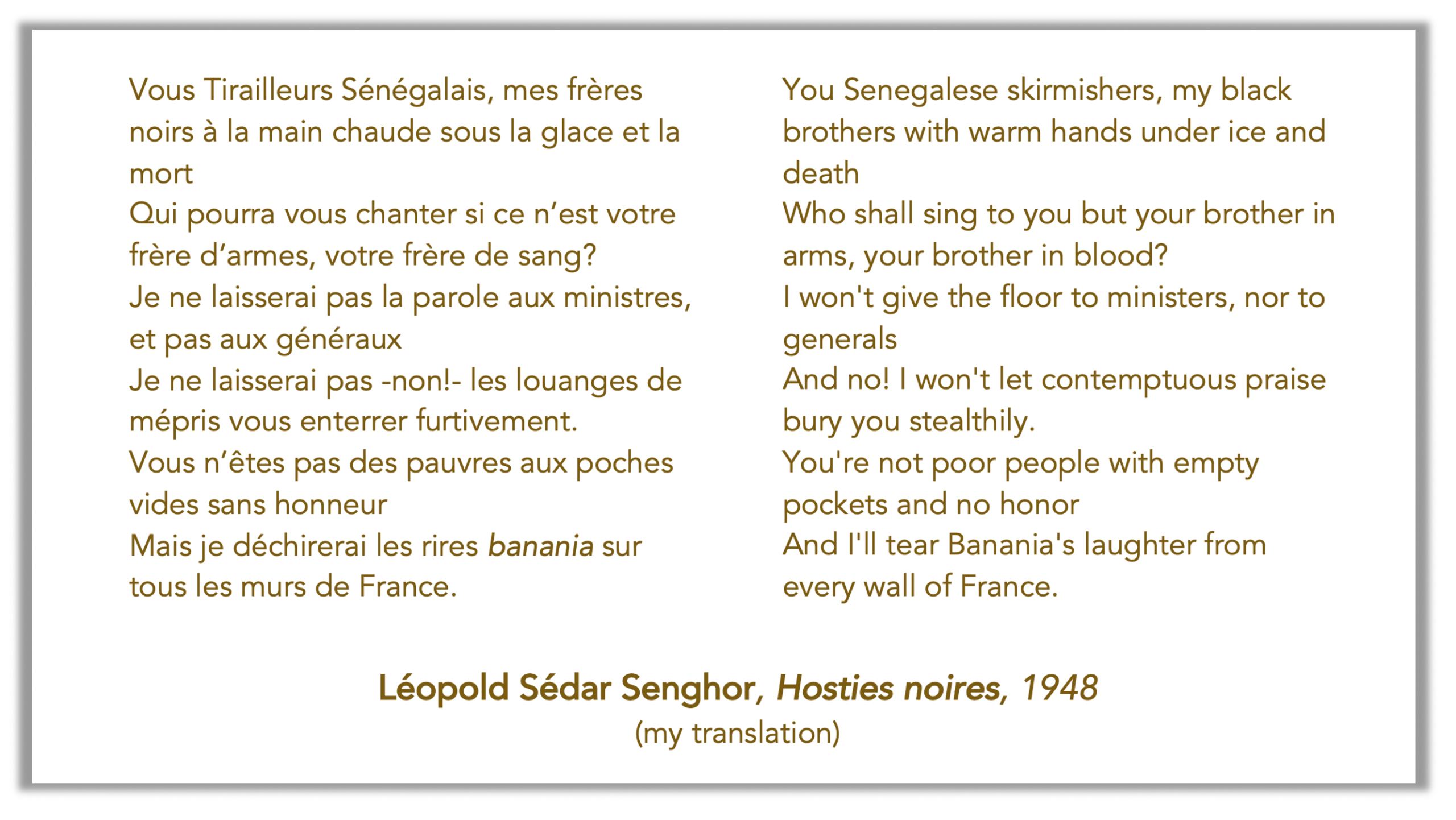 Senghor poem