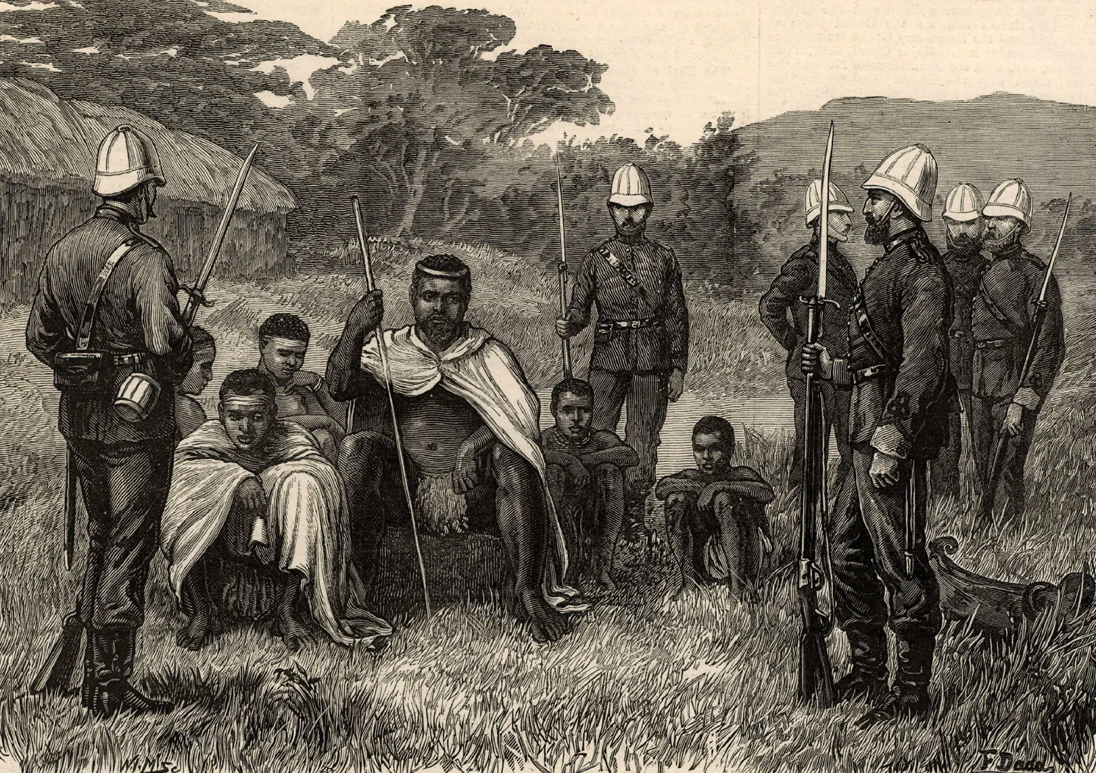 Cetshwayo, the Zulu king, is under British guard