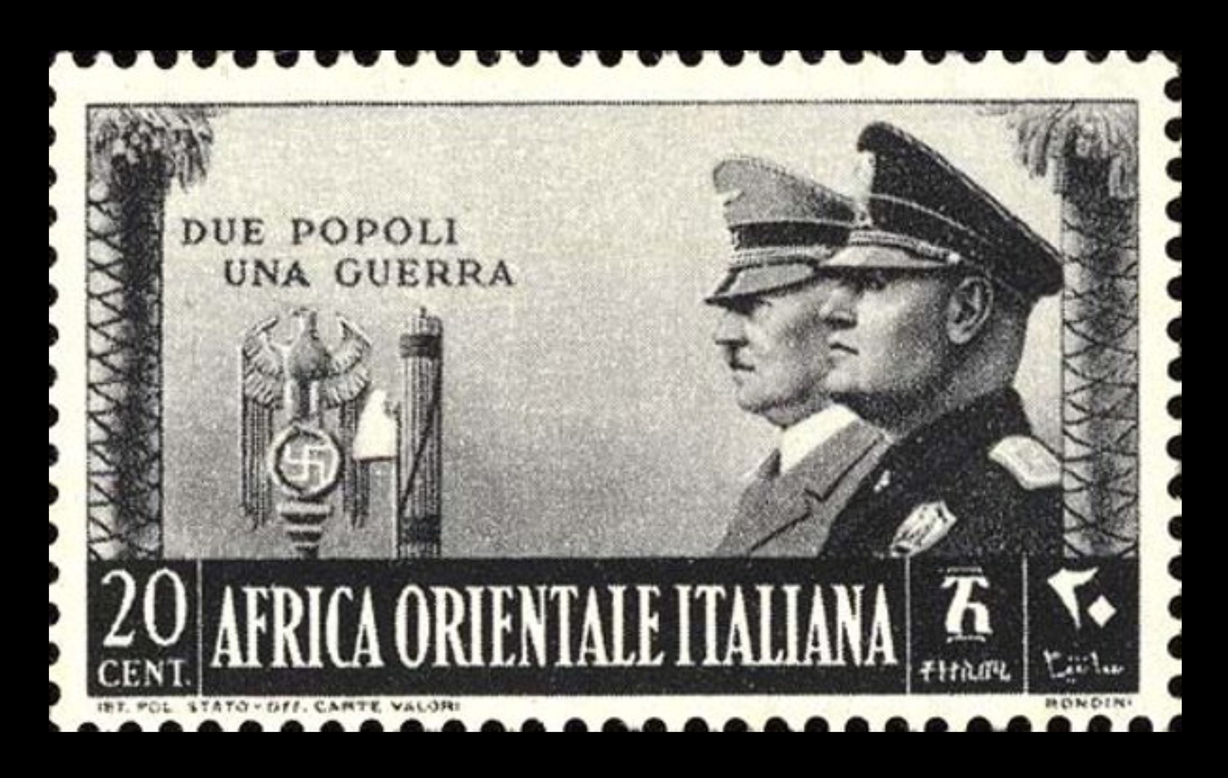 Francobollo Commemorativo con Hitler e Mussolini Francobollo Commemorativo con Hitler e Mussolini