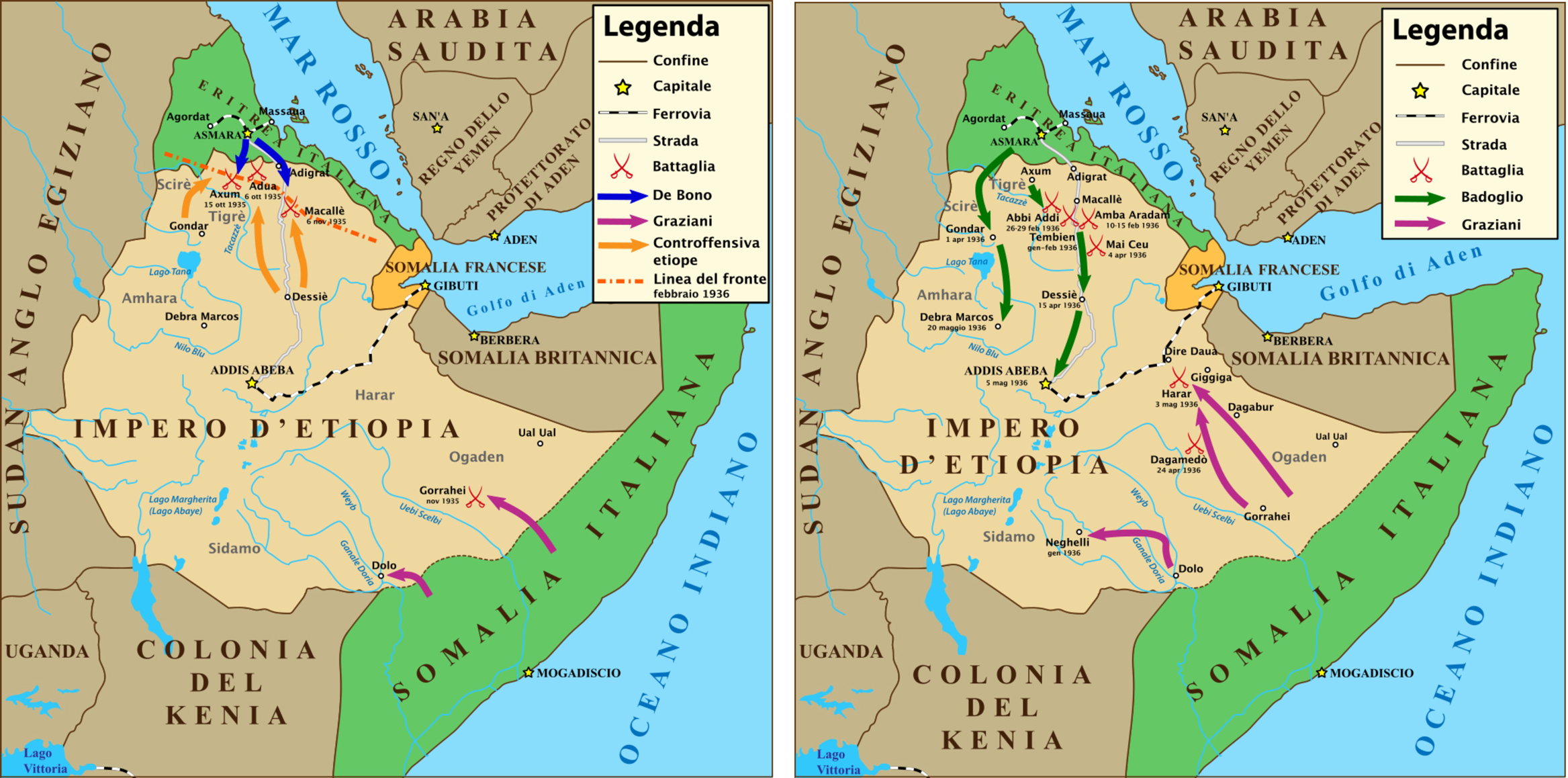 La Conquista Italiana dell’Etiopia – Mappe La Conquista Italiana dell'Etiopia - Mappe
