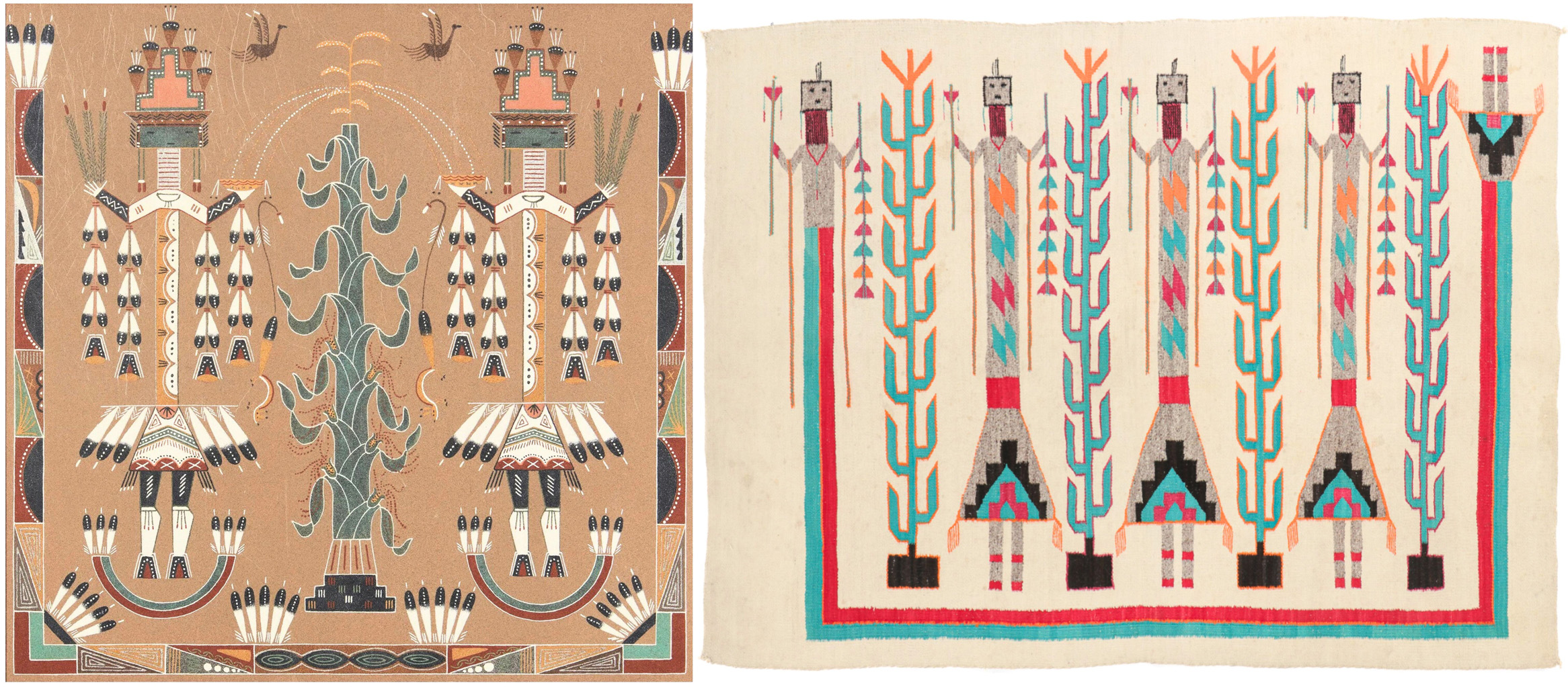 Yei sandpainting + rug Yei sandpainting + rug