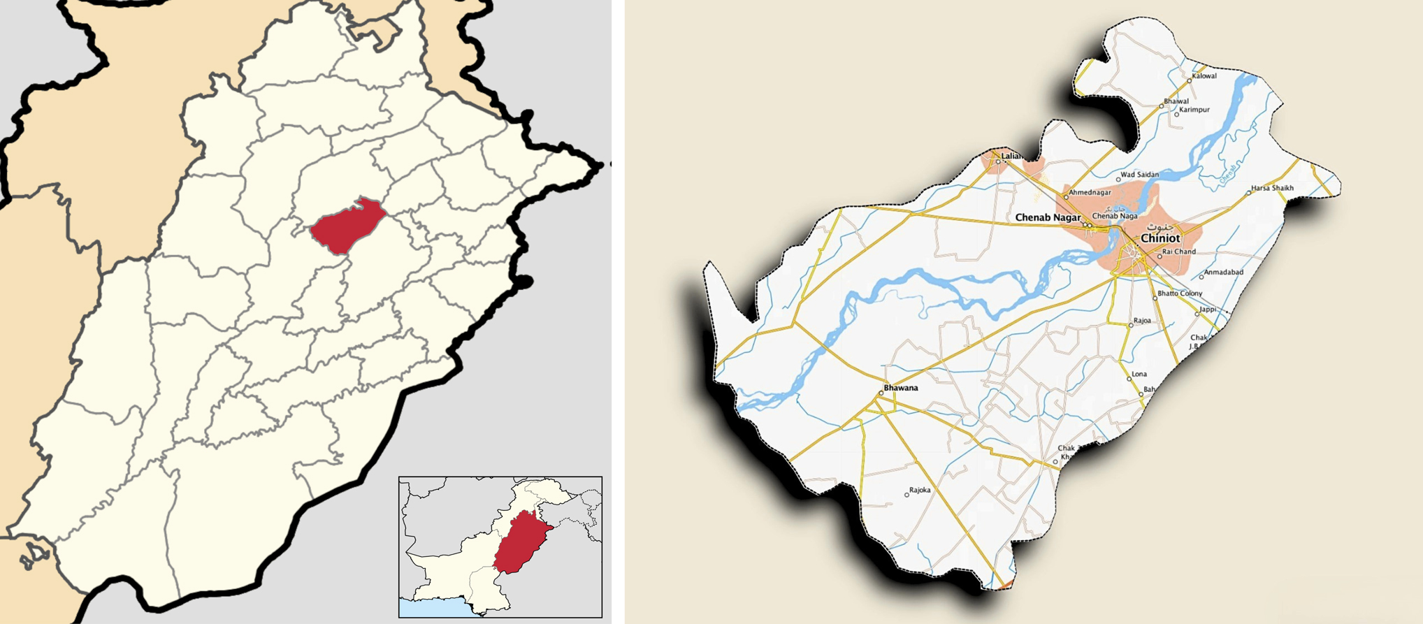 Chiniot district lies in Pakistan’s Punjab Chiniot district lies in Pakistan's Punjab