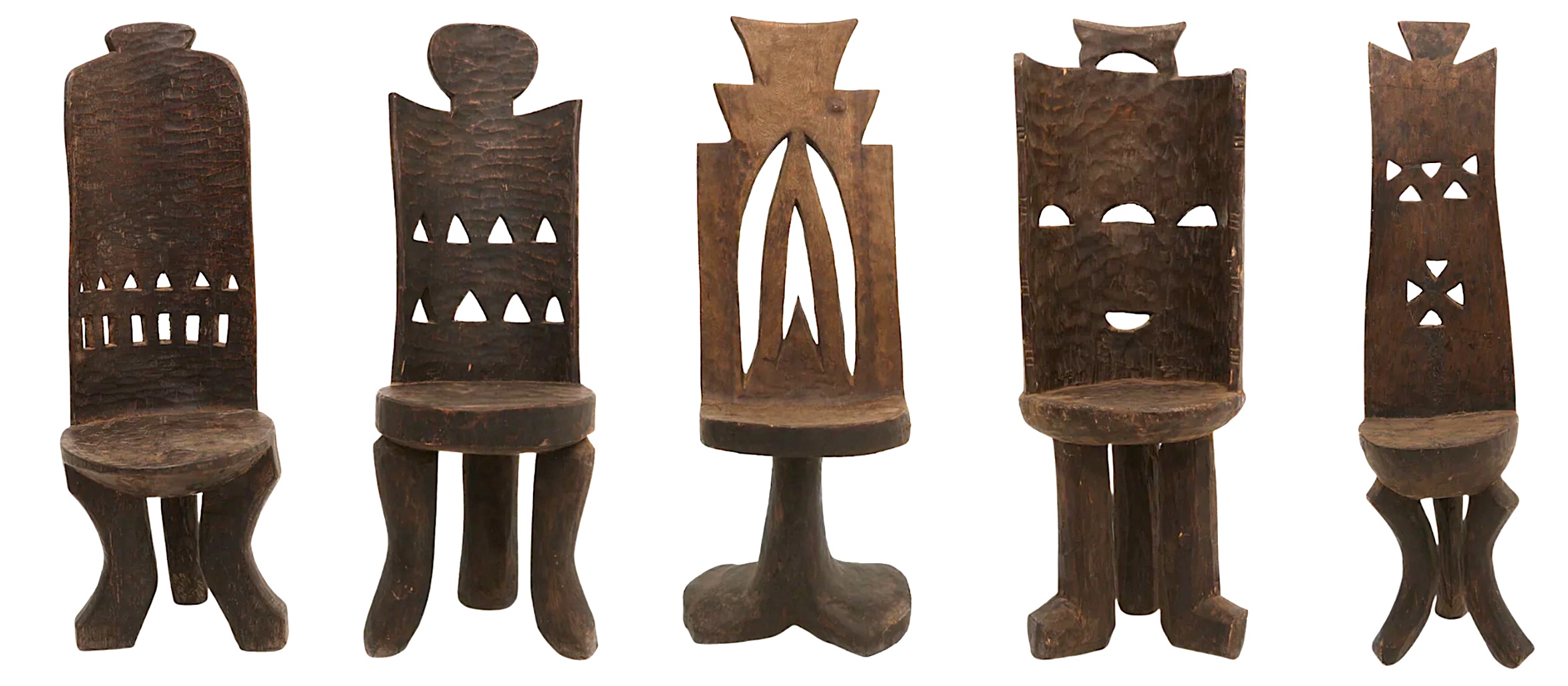 Five antique Jimma chairs Five antique Jimma chairs