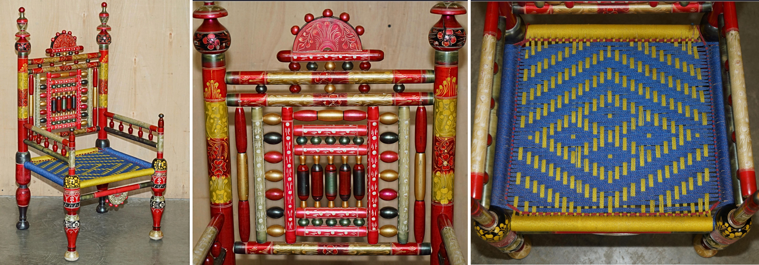 Punjabi Lacquered Kursi Punjabi Lacquered Kursi