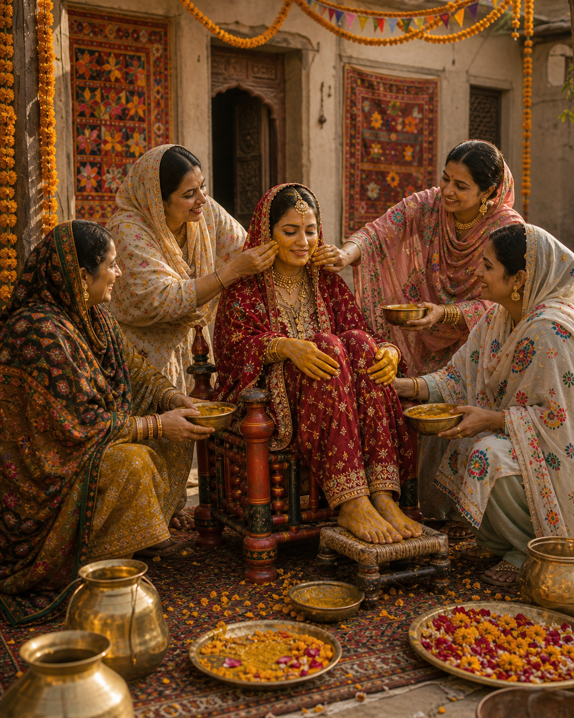 Punjabi wedding preparation