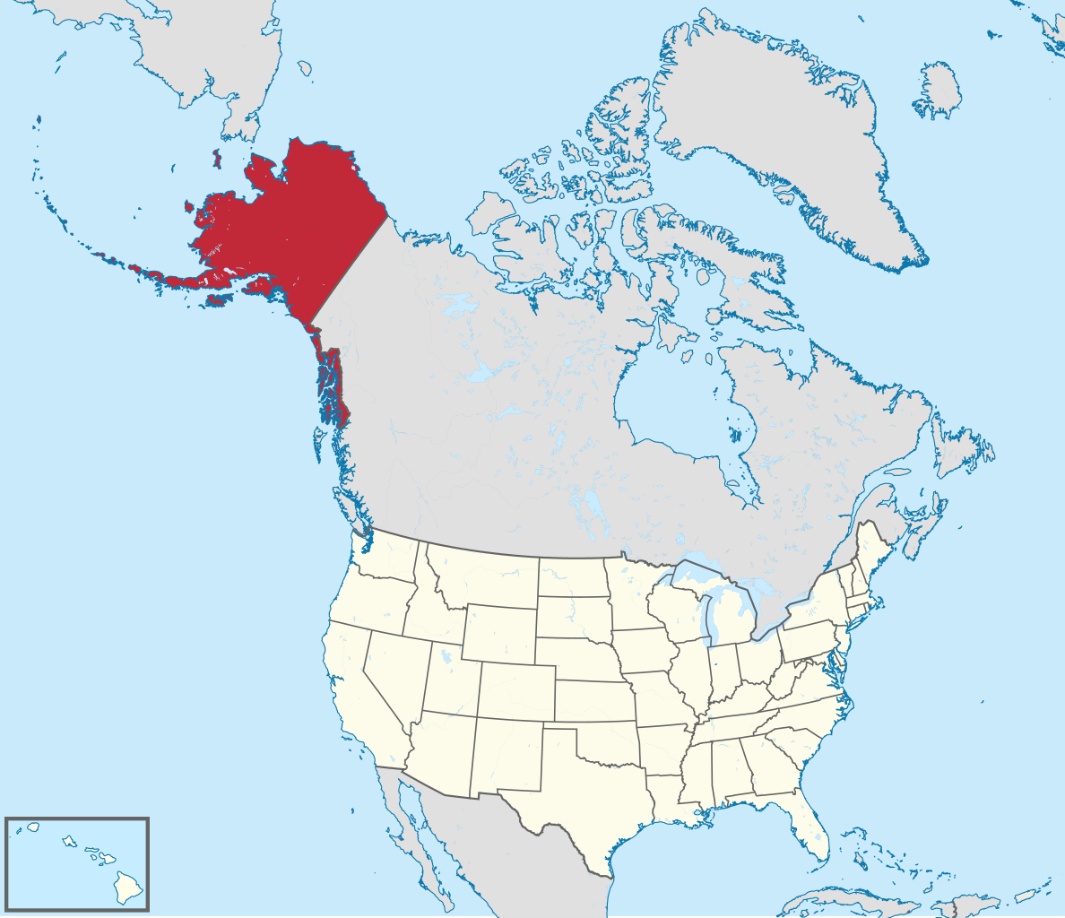 Alaska on the map