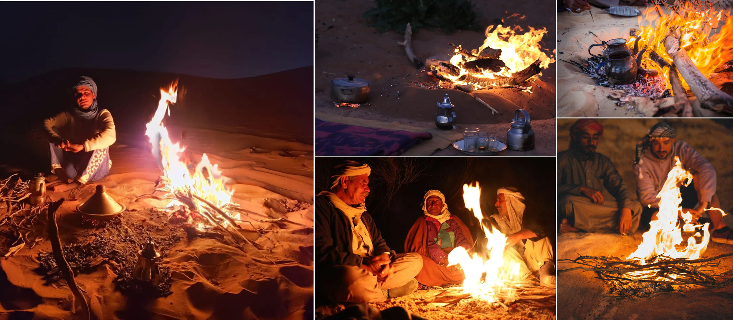 Around a bonfire in the Sahara desert