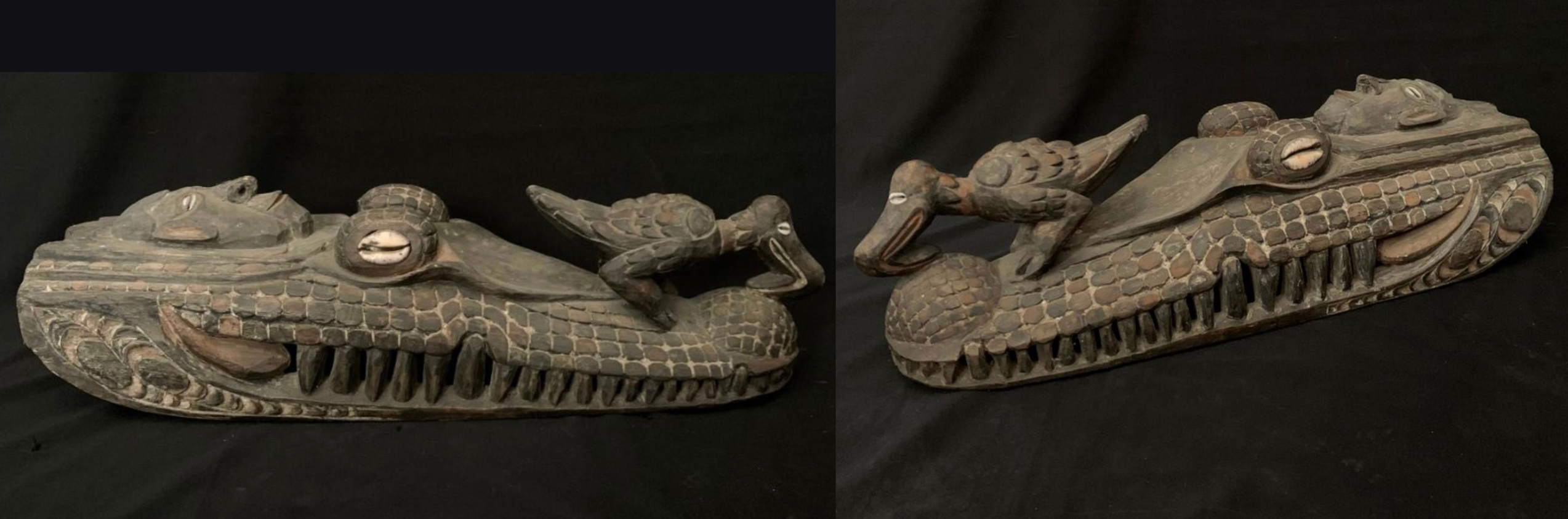 Crocodile-shaped Canoe Prow