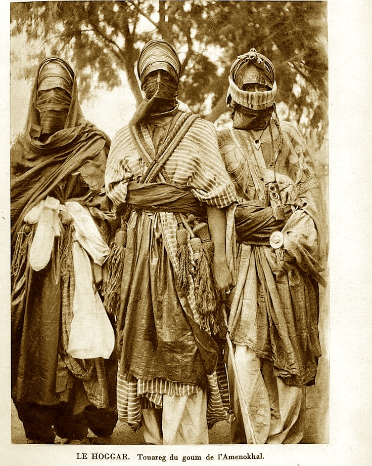 Old photo of Tuareg from the Hoggar (Algeria). France.