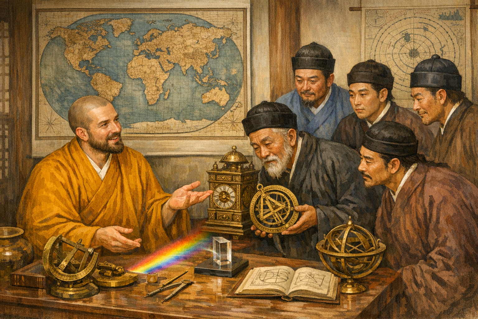 Matteo ricci in Zhaoqing. AI-generated illustration. Matteo ricci in Zhaoqing. AI-generated illustration.