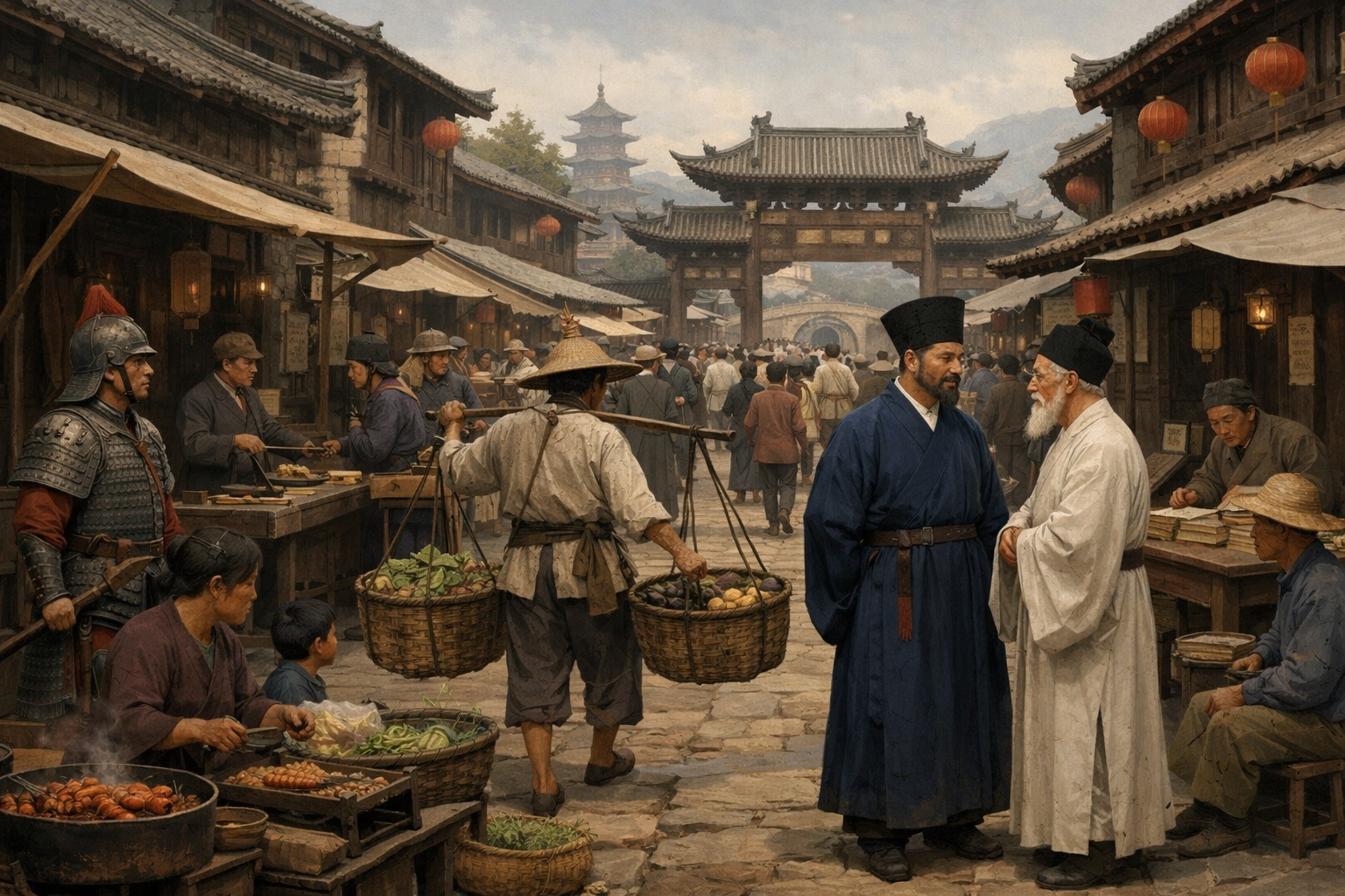 Matteo Ricci in Shaozhou in the mid-1590s. AI-generated illustration.