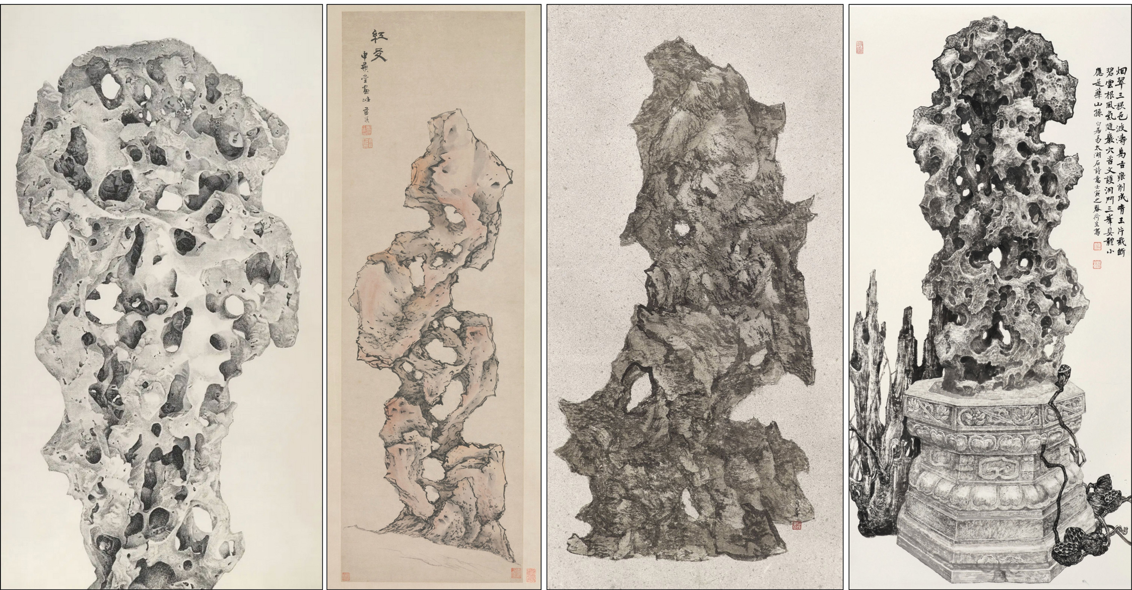 4 Paintings of Taihu Rocks