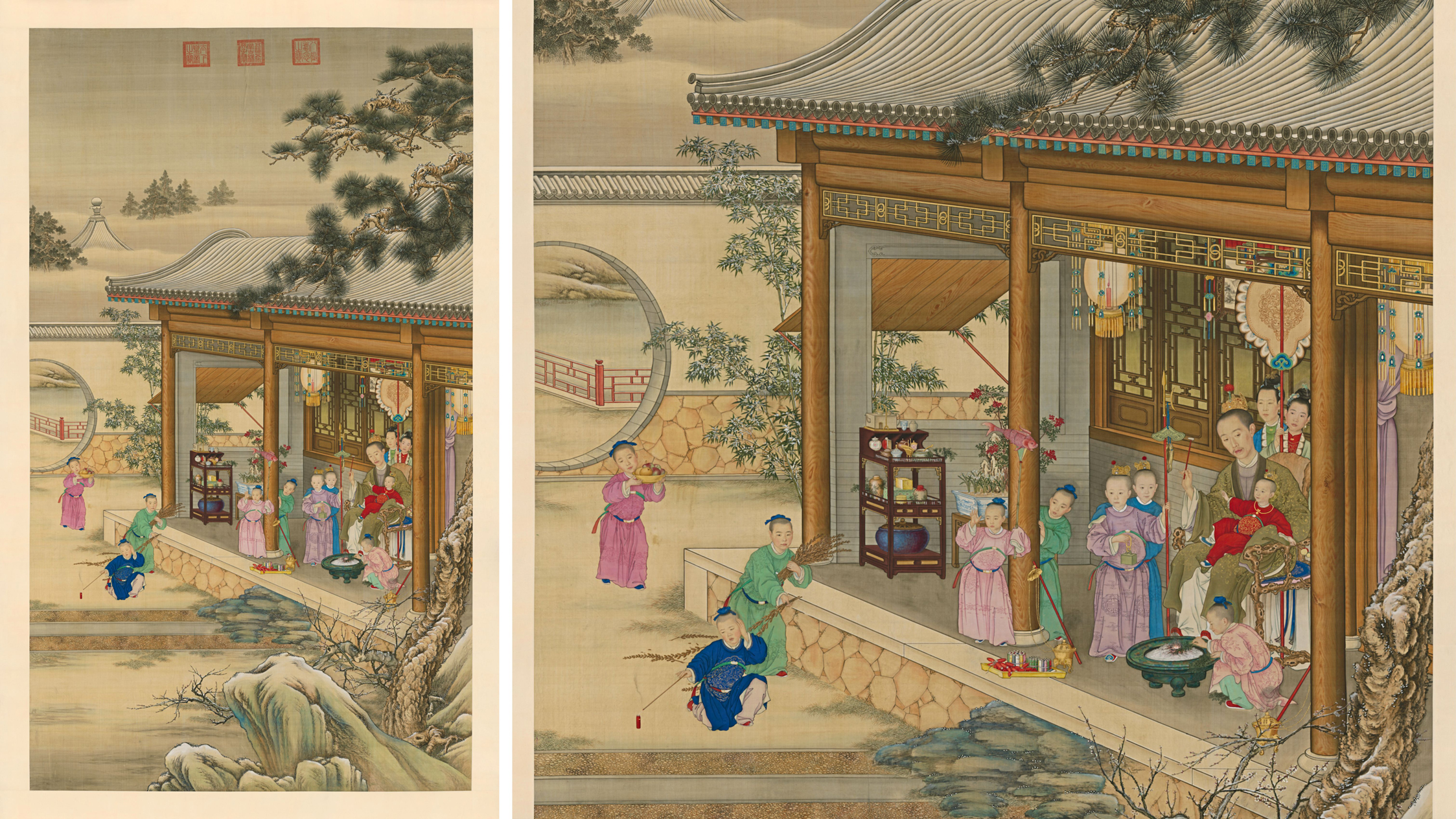 Giuseppe Castiglione, The Qianlong Emperor and the Royal Children on New Year’s Eve
