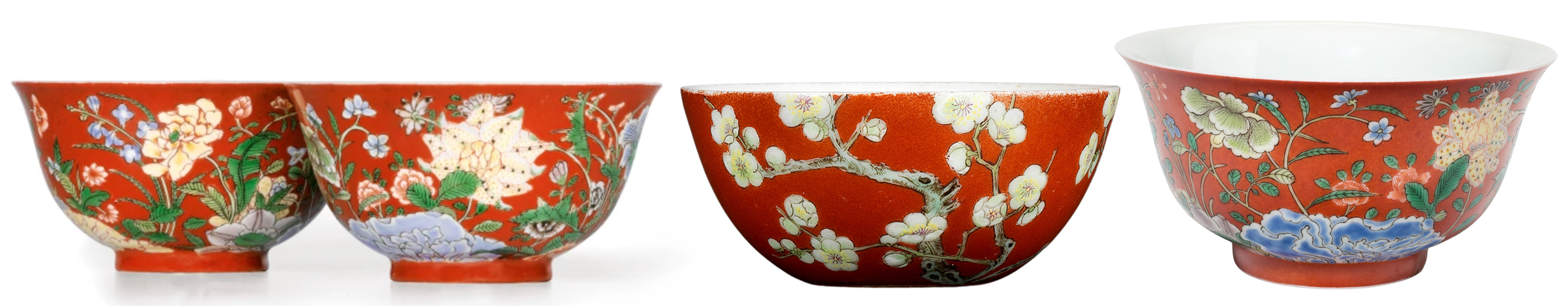 Famille Verte & Famille Roseo n Coral-Red Ground pieces Famille Verte & Famille Roseo n Coral-Red Ground pieces