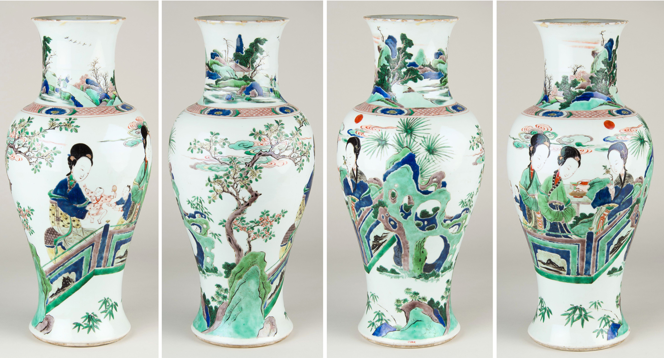 A Famille Verte tall vase A Famille Verte tall vase
