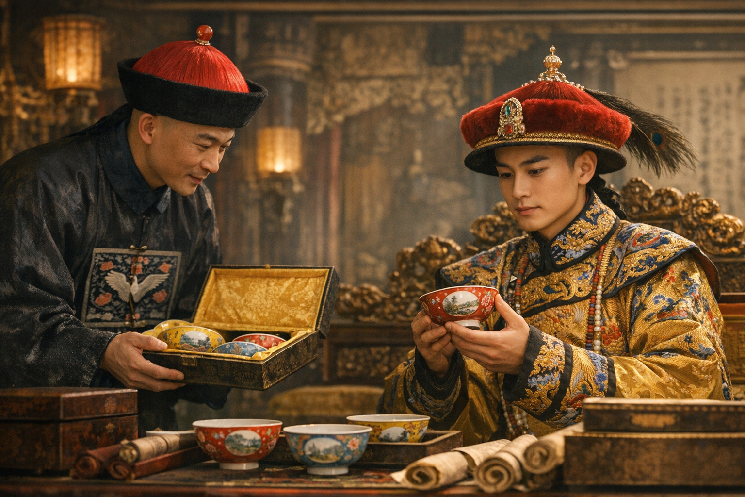 Qianlong and eunuch Hu Shijie