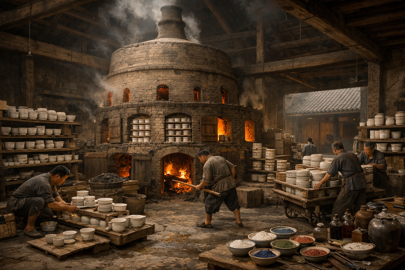 Jingdezhen's specialized enamel kilns