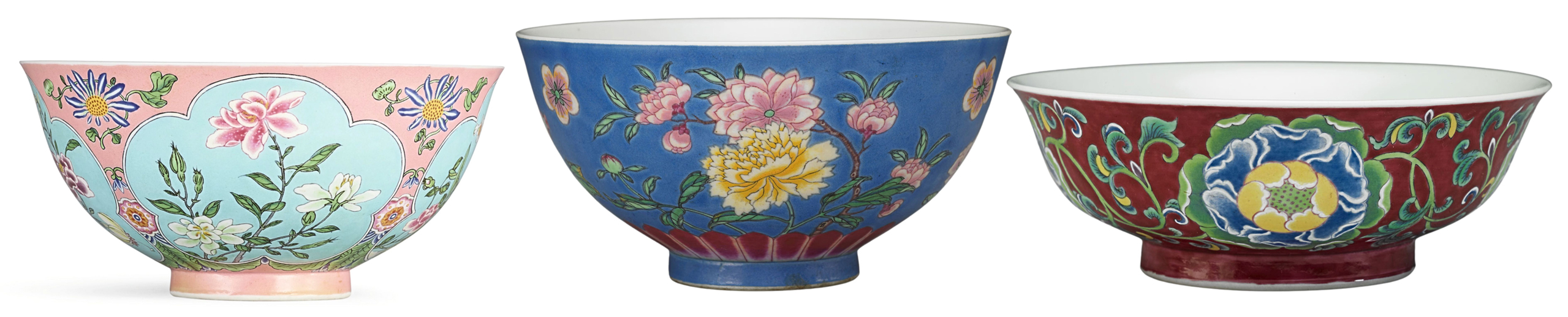 3 Fine Bowls - Kangxi Era Enamels
