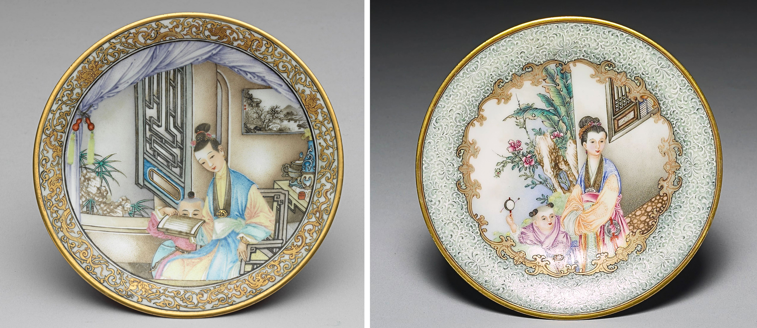 Two Falangcai Dish with Kezi Motif