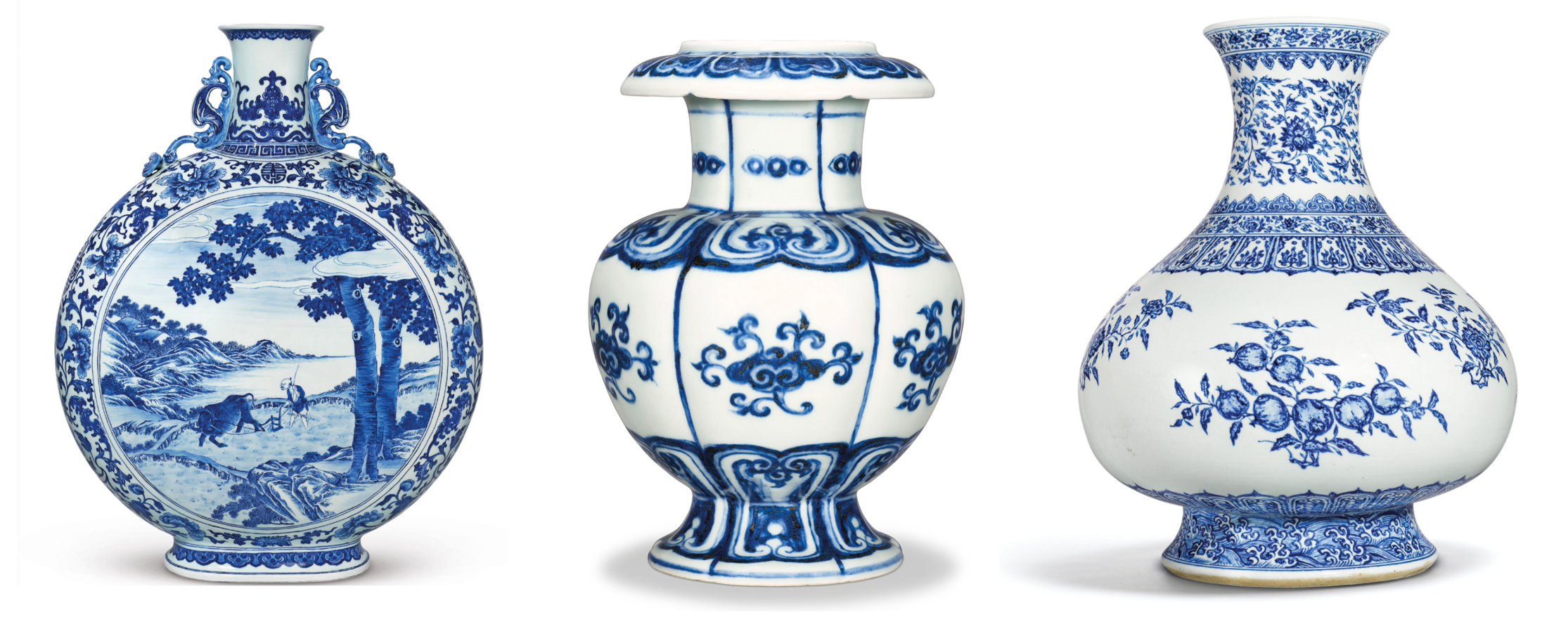 White & Blue porcelain Pieces Qinghua