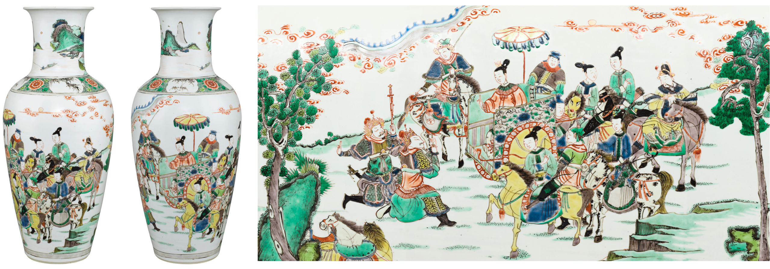 Chinese porcelain Famille Verte wucai baluster vase Chinese porcelain Famille Verte wucai baluster vase