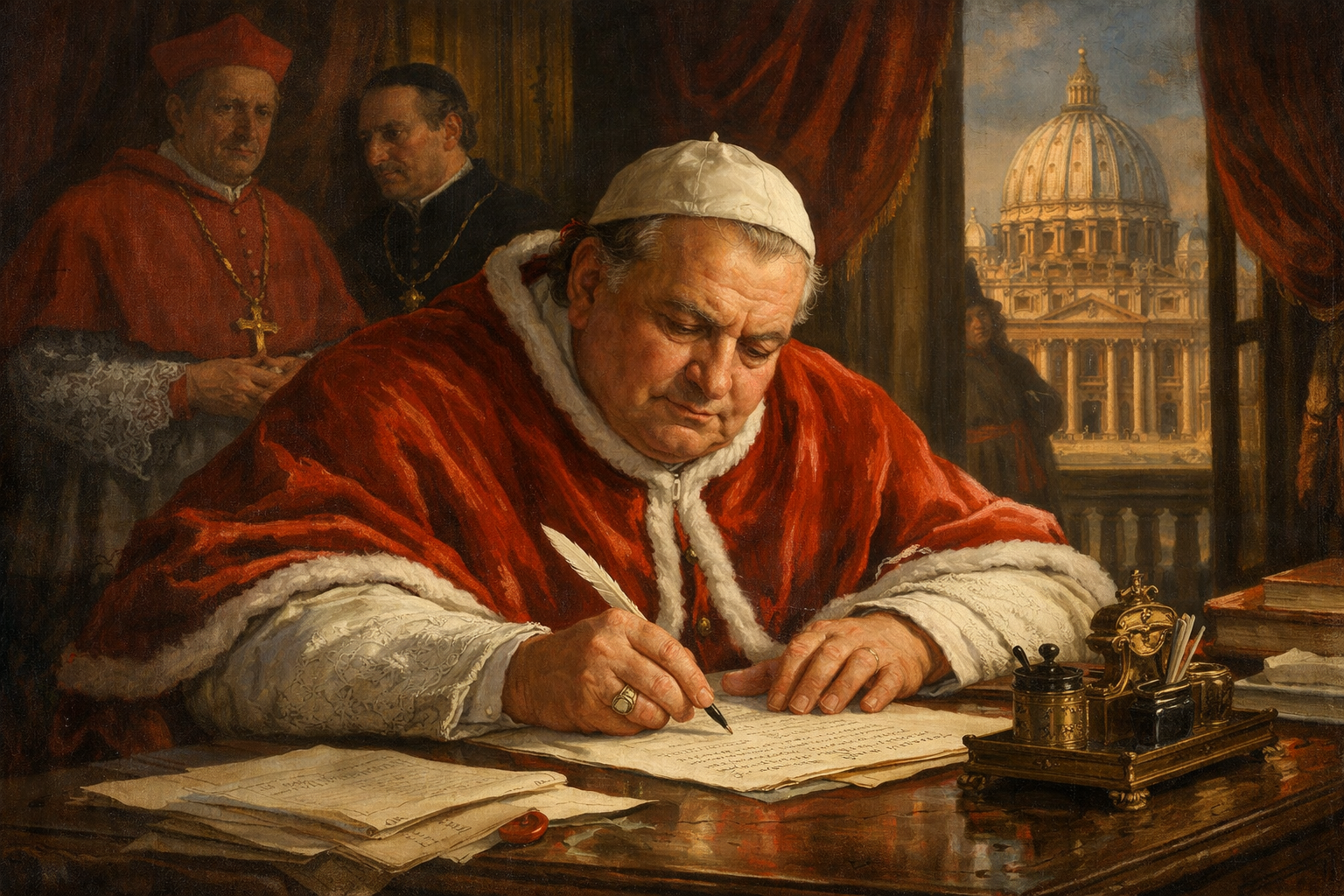 Papal States, July 21, 1773: Pope Clement XIV signed the document Dominus ac Redemptor, decreeing the dissolution of the Jesuits.