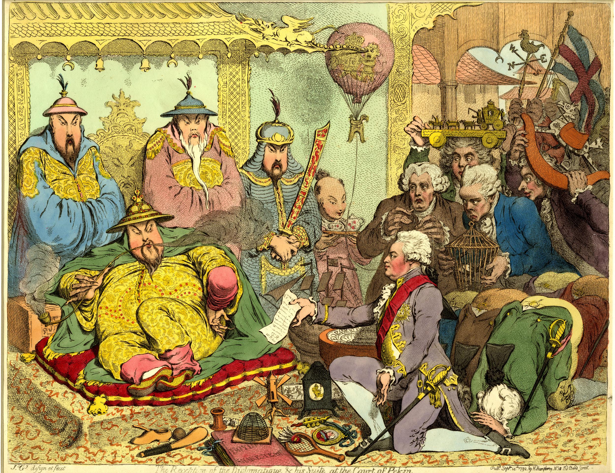 English satyrical print. Hand-coloured etching printed in 1792. © The Trustees of the British Museum, London, UK. English satyrical print. Hand-coloured etching printed in 1792. © The Trustees of the British Museum, London, UK.