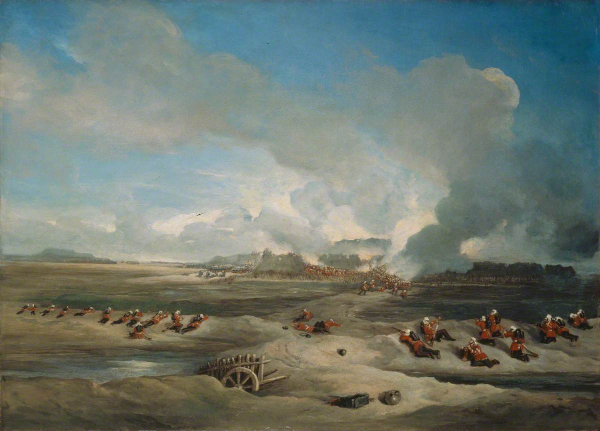 Hardinge, Charles Stewart, 1822-1894; The Storming and Capture of the North Fort, Peiho, on the 21st of August 1860, 2nd China War (1857-1860) Charles Stewart Hardinge, The Storming and Capture of the North Fort, Peiho. Date: ca. 1865. Medium: oil on canvas. National Army Museum, London, UK.