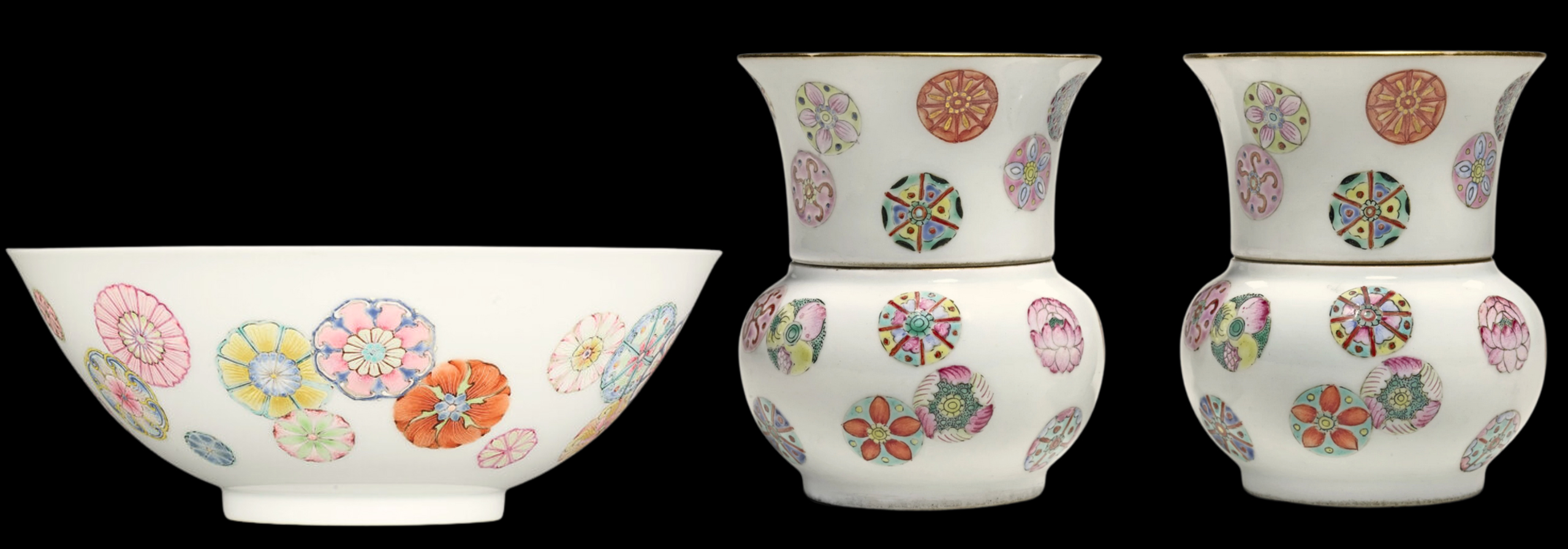 3 Fencai Flower-Balls Pieces