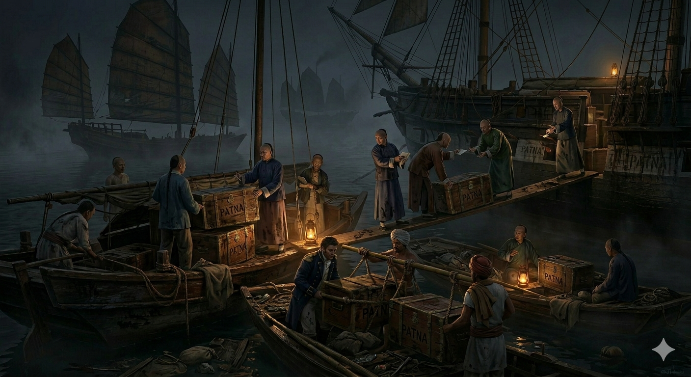 The smuggling took place along the south China coast, especially around the Pearl River Delta, near Canton, and offshore hubs like Lintin Island. The smuggling took place along the south China coast, especially around the Pearl River Delta, near Canton, and offshore hubs like Lintin Island.